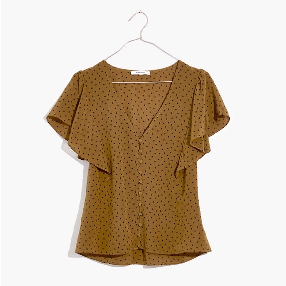 Madewell Tops - NWT Madewell Silk Carmelina Flutter-Sleeve Top